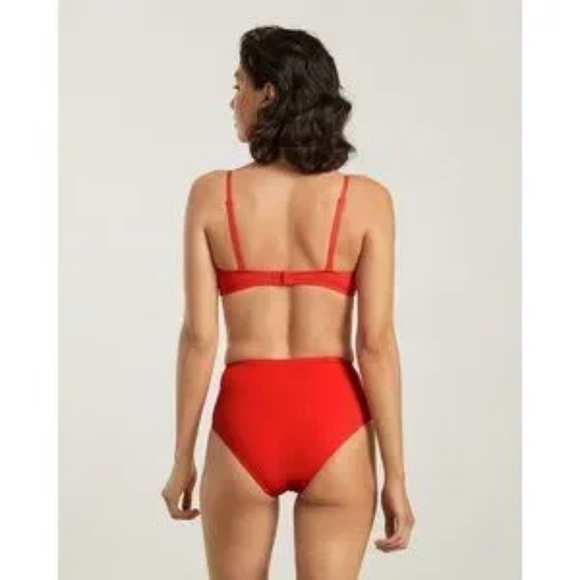 Everlane Swim Bottom Women XS Red Bikini The Hip High Rise Nyle Bathing Suit NEW - Picture 11 of 12